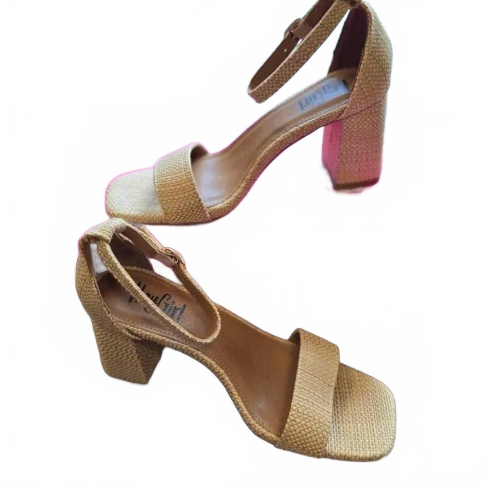 NEW HEY GIRL BY CORKYS women's one in a melon heeled sandals in raffia